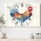 Designart Farm Rooster Farmhouse 3 Panel Wall Clock